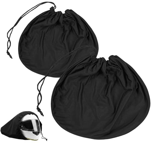Xinjoduz 2 Stück Helmtasche Reithelm Universal Tasche Tragbarer Helmschutz mit Kordelzug Rucksack Schwarz Helmbeutel Helmrucksack für Motorradhelm Fahrradhelm Skihelm Basketball (45 ×43cm 40×30cm)