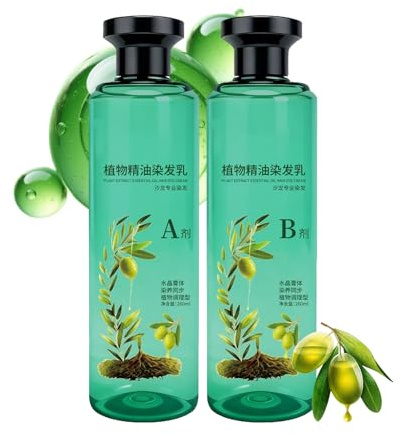 Colore dei capelli, 260 ml, olio vegetale, crema persistente, set da 2 bottiglie di tintura, per la copertura dei capelli grigi, per uomo e donna, parrucchieri, salone e casa