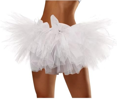 Cocila Jupes Longue Femmes en à Cinq Couches pour Plage Adulte Tu (White One Size) Tutu Femmes Tutu Noir Jupes Fete Danse Classique Fille Robe De Princesse Tartan Plissee Courte Noire Jupon