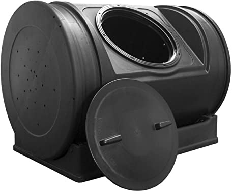 Good Ideas Compost Wizard Jr 7 Cubic Feet Outdoor Home Garden Compost Bucket Storage Container with Carrying Handles, Black