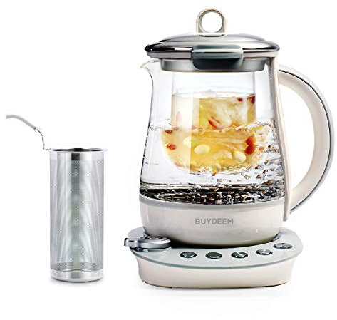 BUYDEEM K2683 Health-Care Beverage Tea Maker and Kettle, 9-in-1 Programmable Brew Cooker Master, 1.5 L, Spruce Blue