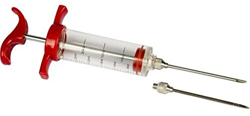 Fleischspritze 30ml + 2 Nadeln – Marinadenspritze zum Einspritzen von Lake und Gewürzen – Küchenspritze mit Edelstahl-Nadeln für BBQ, Schinken & Geflügel