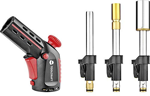TOOLCRAFT Weichlötgarnitur I Piezozündung I einstellbare Flamme I Propanbrenner I Schnellkupplungsdüsen I Temperatur bis 1500°C I Gaslötbrenner I Löten