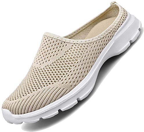 Acfoda Zuecos de Verano Mujer Hombre Zapatillas Playa Malla S Beige 37