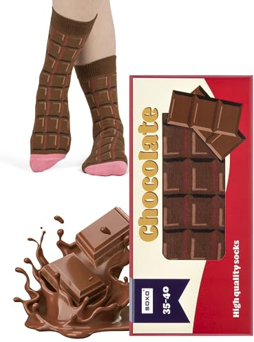 soxo Schokolade Geschenke Für Frauen Damen Socken Herren Lustige Geschenk Für Männer 35-40 Chocolate Damen 1 Paar