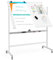GOPLUS 120x90cm Mobiles Whiteboard mit Ständer & Flipchart, Höhenverstellbares doppelseitiges Whiteboard mit abschließbaren Rollen, um 360° drehbare magnetische Tafel mit Alurahmen & Zubehör(Weiß)