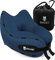 Nackenkissen Flugzeug Memory Foam – Reisekissen Nackenhörnchen Waschbar – Nackenstützkissen & Kopfkissen für Reise, Auto, Zug, Bus – Ergonomisches Flugkissen für Erwachsene & Kinder (Marineblau)
