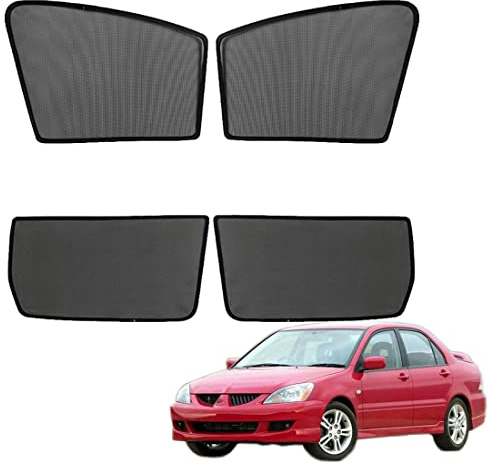 Pare Soleil Voiture Bébé Protection UV pour Fenêtres Pare-Soleil de Fenêtre Latérale pour Lancer 2002-2006 Magnétique Rideau Housses Accessoires Auto,Front-Window+Rear-window-4PCS
