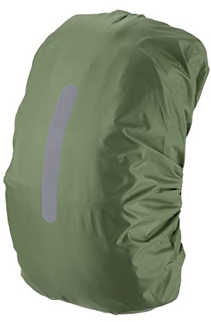 PATIKIL 40-50L Waterproof Backpack Rain Cover, Non-Slip Backpack Cover with Vertical Reflective Strap Stay Dry for Hiking, Camping, Hunting, M, Olive