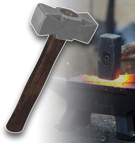 CTcar Marteau carré forgé double face de 1 kg, parfait pour les forgerons Bladeforge couteaux à enclume