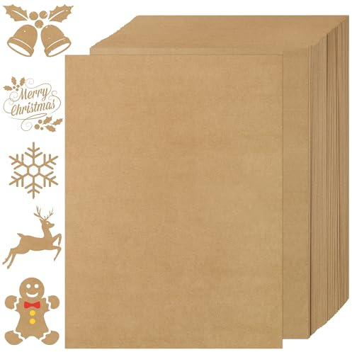 120 Sheets Brown Kraft Cardstock - 8.5” x 11” Letter Size Cover Card Stock 230gsm/85lb Heavyweight Paper Thick Paper for Scrapbooking, Crafts, Business Cards, Invitations PAP03KP