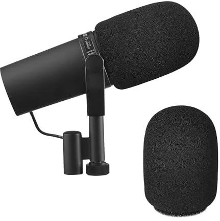 kwmobile Mikrofon Windschutz kompatibel mit Shure SM7B / SM27 / PGA27 Schaumstoffbezug - Abdeckung Cover - Popschutz in Schwarz