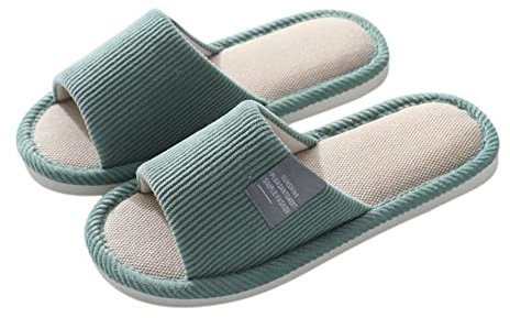 Teceyfeet Set di Ciabatte Ospiti,Pantofole da Donna, Scarpe in Cotone Lavabile Pantofole Unisex Slippers Confortevole Scarpe Interno Esterno Ciabatte per Casa Hotel Spa Viaggio