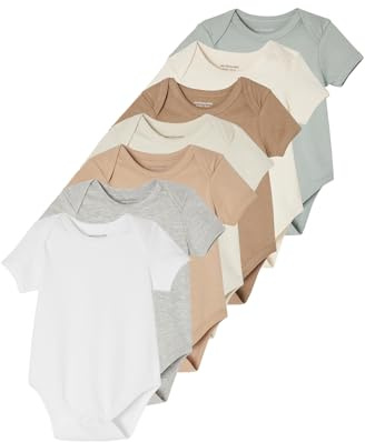VERTBAUDET Lot de 7 bodies manches courtes emmanchure US bébé BASICS multicolore 18M(81CM)