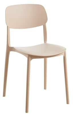 CRIBEL Set da 4 Sedie New Chapeau in Polipropilene Tortora | Sedie Cucina e Sala da Pranzo Moderne | Set 4 Sedie Design Resistente per Interni e Locali