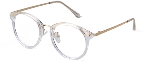 ADEWU Occhiali Rotondi Con Filtro Luce Blu Occhiali Finti Senza Montatura per Donna Uomo