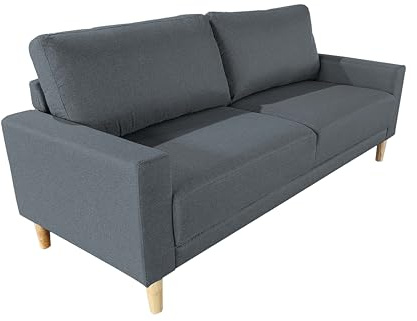 MUEBLIX.COM | Sofa Carlo 3 Plazas de Salón Moderno | Tapizado de Tela | Suspensión de Muelles y Correas | Cojín del Asiento y Respaldo de Espuma