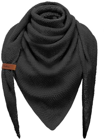 Svanco Écharpe Triangle Femme Hiver Chaud Grande 200 * 80 cm | Tissu Acrylique, Uni, Utilisable comme Écharpe ou Châle, Adapté à l'Automne et à l'Hiver
