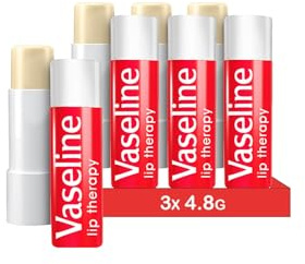 Vaseline Lip Therapy Rosy, tonad läppbalsam, läppstift med mandel och rosolja (Rosy (3 stycken))