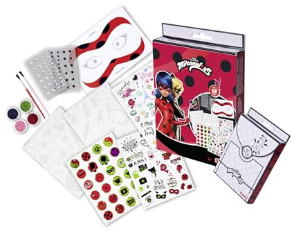 Simba Miraculous Glittery Tattoo - Tatuajes Brillantes para niños, 6 cm, a Partir de 3 años, Incluye aplicador, Tatuajes temporales y Lavables