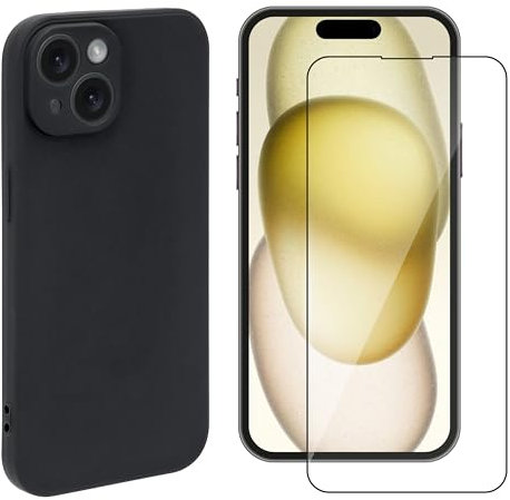Cover Compatibile con Iphone 15 in Silicone con Protezione Fotocamera - Custodia Antiurto e Resistente e pillicola schermo ultra resistente