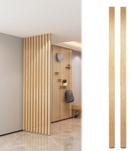 Divisorio divisorio in legno massello per casa, hotel e ufficio, facile da installare, palo separatore spazio versatile pannello decorativo per interni (set da 2 177,8 cm di altezza)