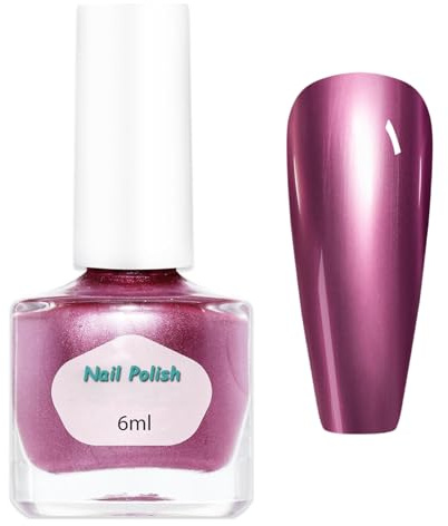 Virellay Lila Metallic Nagellack - Metallic Spiegel Nagellack Chrom, Schnell Trocknend, Shimmer Mirror Nail Polish für Anfänger DIY Maniküre, keine UV Lampe(Lila, 6ML)