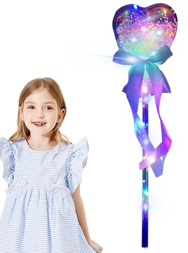 mágica para niños, varitas mágicas para niñas | Bastón de Juguete LED Pretty Glow,Handheld Wand Fairy Stick Girl Disfraz Juego de rol Show Cosplay Favor de cumpleaños
