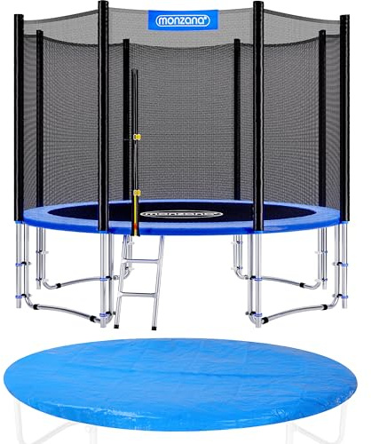 Monzana Trampolín Ø366cm Juego Completo Cama elástica Red de Seguridad Escalera Certificado TÜV SÜD GS