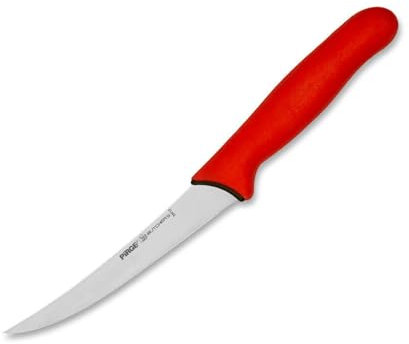 Pirge Butcher's MasterGrip Ausbeinmesser Profi Messer 13 cm Rot Schlachtermesser - Fleischermesser - Stechmesser - Edelstahl Schärfste Metzgermesser - Ergonomisches Rutschfester Griffdesign