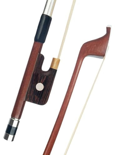 arco de violín de tamaño completo Palo Redondo De Pelo Blanco Con Arco De Contrabajo Vertical De Madera De Brasil De Tamaño 1/4