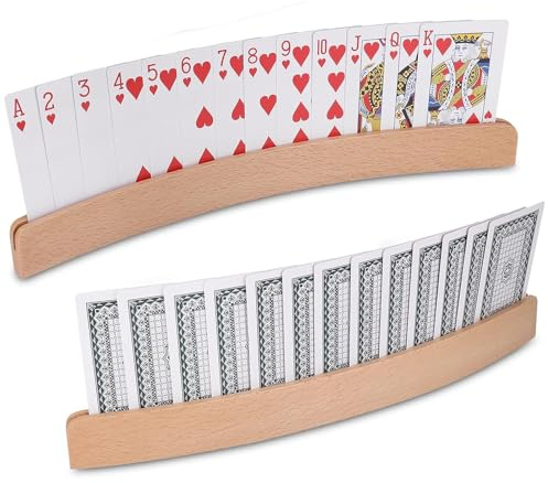 YTSMFL 2 supporti per carte da gioco, in legno, 33 cm, per bambini, anziani, disabili