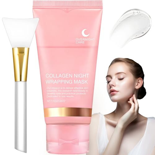 Mascarilla Colageno Facial Coreana, Collagen Night Wrapping Mask, Bio Collagen Mask para Hidratante Nutritivo Profundo