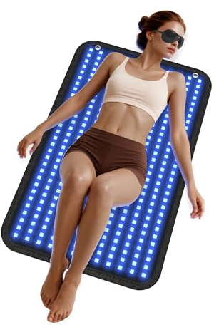 JITESY Bräunungslampen Pad,360 PCS 460&490nm,100 * 60cm Gesichtsbräuner Solarium mit 5 Lichtstärken,3 Modi-konstant/10Hz/40Hz Impuls,Liegend/an der Wand hängend,Verschenken Self Tanning Drops*2