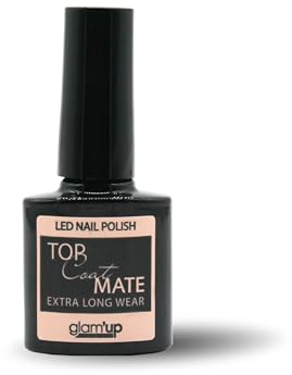 Glam'Up Paris - Top Coat Mat Semi-Permanent - Vernis Gel UV - Longue Tenue - Hema Free - Facile à Appliquer
