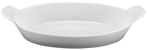 Schonbard 902228 - Fuente ovalada para gratinar (con mano), color blanco