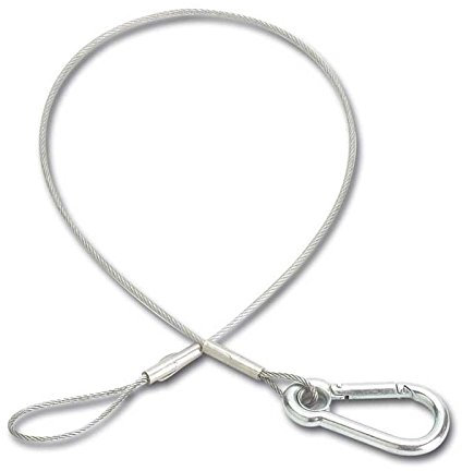 ASD Elingue de sécurité avec mousqueton 60 cm Noir