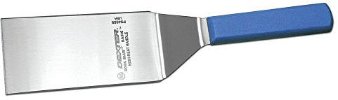 Dexter Cool Blue Basics Stainless Steel Hamburger Turner with Blue Polypropylene Handle - 6L x 3W Blade