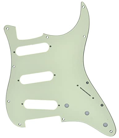 KAISH 11 hål vintage 62 strat ST SSS enkel spole pickups gitarr pickguard repplatta med skruvar för American Fender 62 stratocaster mintgrön 3 lager