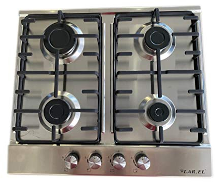 Piano cottura LAREL P848X 4 fuochi gas METANO o GPL incasso INOX valvolato acc. elettronica