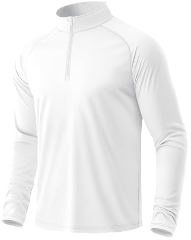MAGCOMSEN UV-skjorta herr 1/4 dragkedja långärmad tröja Rashguard UPF 50+ sportskjorta snabbtorkande funktionell skjorta