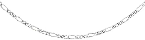 Amazon Essentials Collar de Cadena Figaro de Plata de Ley, 46 cm
