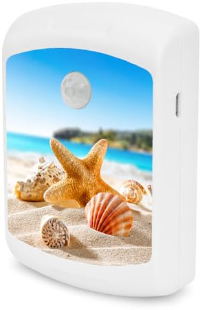 Talking Products, Bewegungsaktivierte Soundbox mit 2 Minuten aufgezeichneten entspannenden Naturgeräuschen, Vogelgezwitscher und beruhigender Musik. Klangtherapie und Schlafhilfe (Strand)