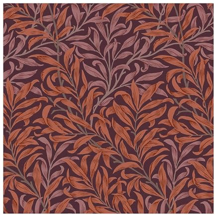Papier peint intissé William Morris Willow Bough Plum 1005 x 52cm Violet | Revêtement Mural, Tapisserie | Ambiance Facile à poser et à enlever