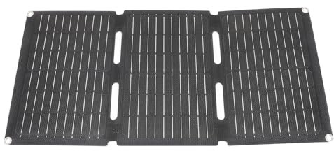 Foldable Solar Panel Charger, 60W Portable Power Bank with USB & Type C & DC Output, Fast External Battery Pack for Smartphones, Tablets, Camera, Lamp