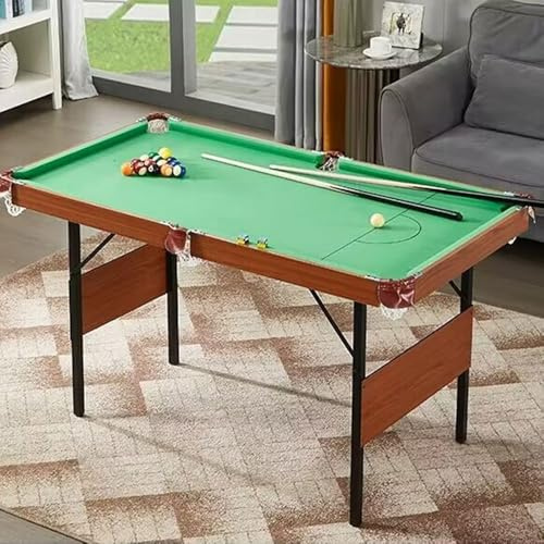 Mesa de billar portátil plegable de 5 pies que ahorra espacio para salas de juegos en casa, salas de juegos para niños y adultos, salas de estar, salas de juegos, mesas de billar(Color:Green,Size:13