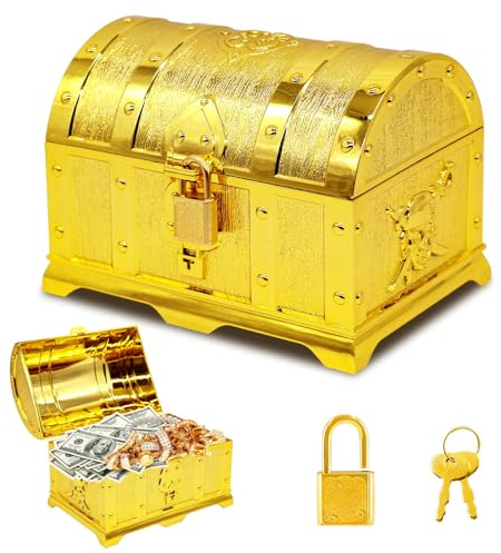 Forbabe Cofre del tesoro para cumpleaños infantil, cofre del tesoro