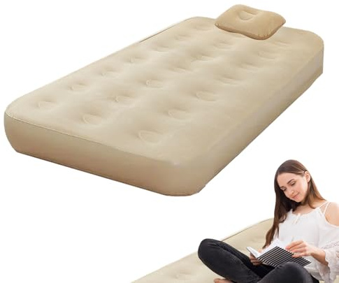Camas inflables para adultos – Colchón inflable automático | Colchón de aire inflable | Colchón de camping con bomba integrada doble, almohadilla inflable plegable para dormir para acampar en casa