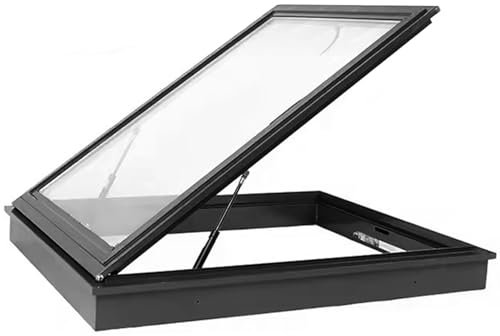HNBYLMM Ventana de Techo, Claraboya para Techo, Claraboya para Techo de casa, Tragaluz con ventilación Manual con Vidrio Templado de Doble Capa para áticos, sótanos, cobertizos,500X500mm