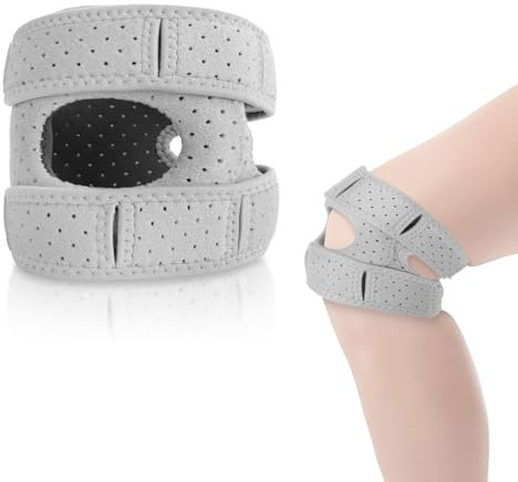 Zidoley Genouillère pour homme et femme - Genouillère rotulienne réglable - Protection du genou - Genouillère ménisque - Correction de l'articulation du genou en cas de mouvement - Soulage les